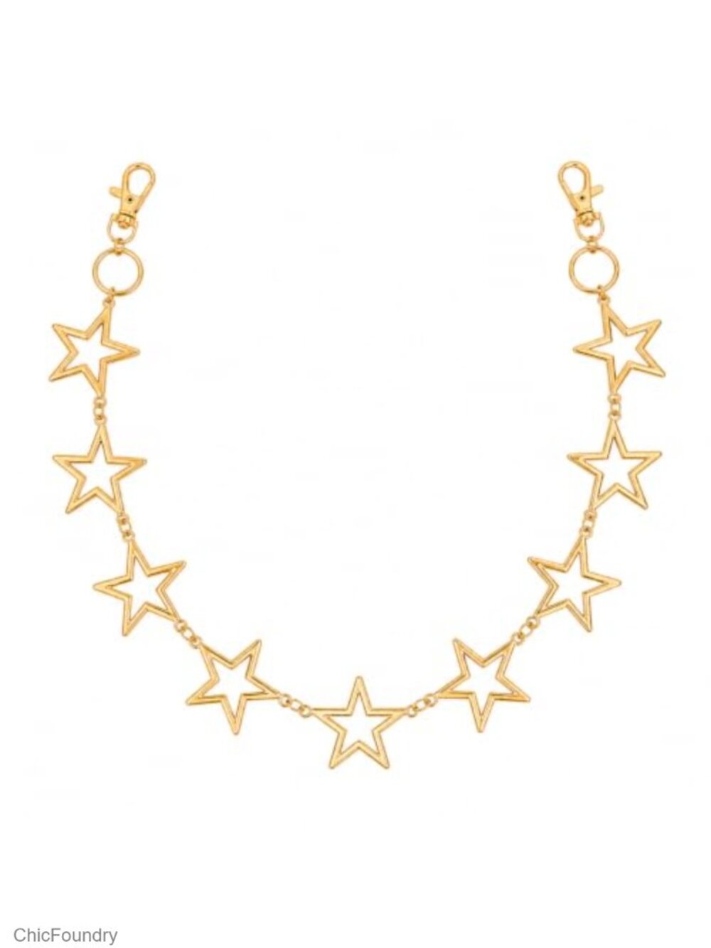 Star Shape Gothic Chain Belt for Jeans Pants Wallet Keychain Unisex
